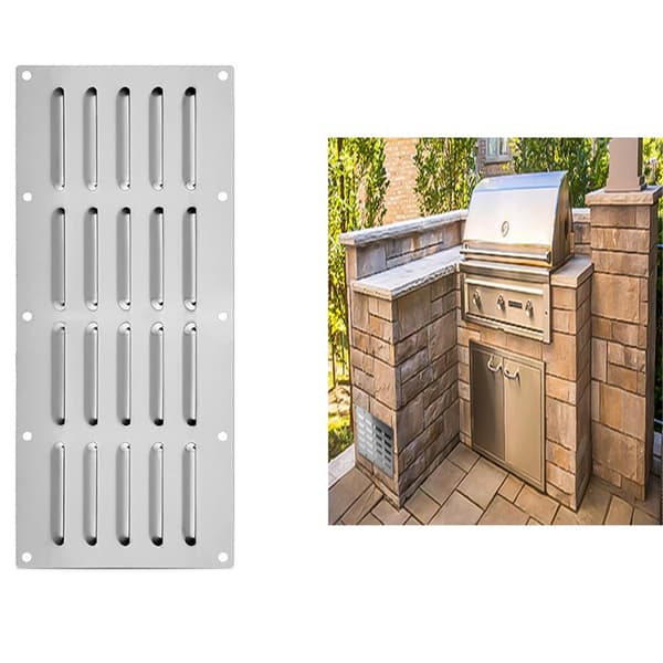 Ventilasjonspanel i rustfritt stål for grilltilbehør