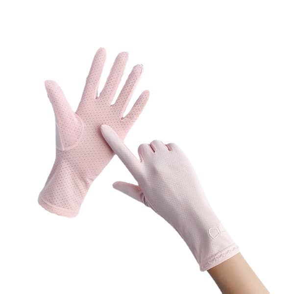 Is Silke Solcreme Handsker til Kvinder, Solbeskyttende Åndbare Handsker Mode Køre Tynde Touchscreen Luffer (Stykker)