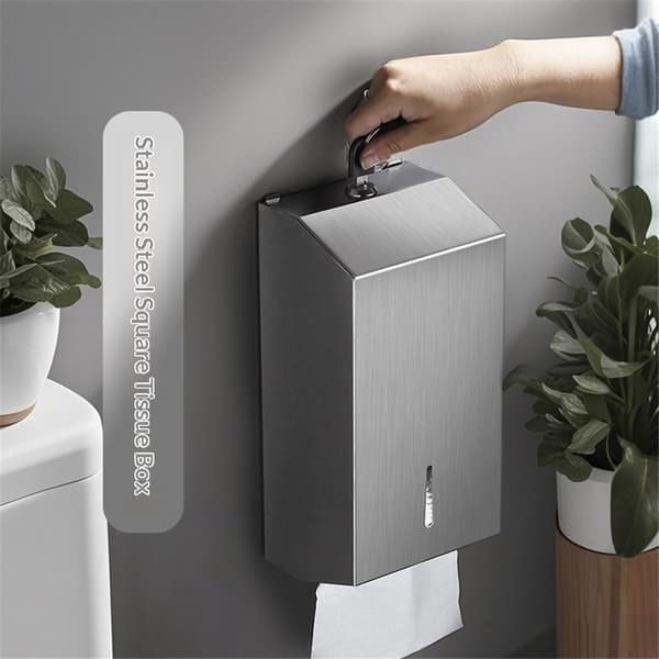 Pappershandduksdispenser - 304 rostfritt stål, väggmonterad