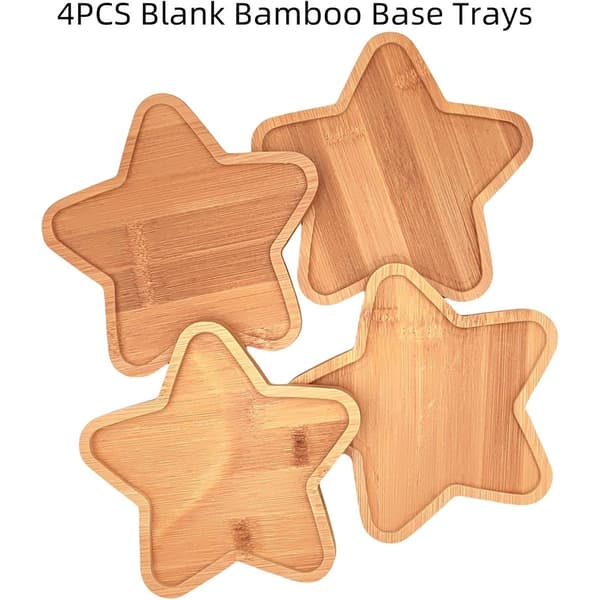 4 STK Mosaik Bambus Coasters til Håndværk, Tomme Basebakker, Drikkekop Coaster, Plante Coaster