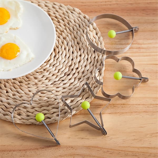12-pakks eggeringer, eggeringer i rustfritt stål, rund pannekakeform for steking av egg
