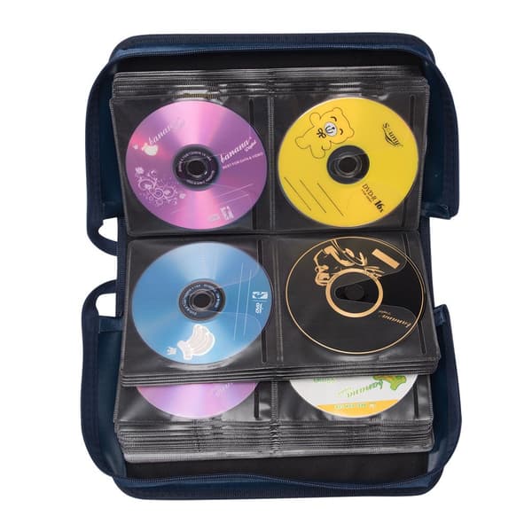 CD/DVD-etuiholder Organizer Tegnebogshylstre Hæftebind, Opbevaring 128 Kapacitet Disc, Opbevaring, Holder, Hæfte (Sort)