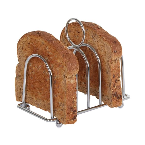 6 skiver toaststativ med forkromet finish, metal