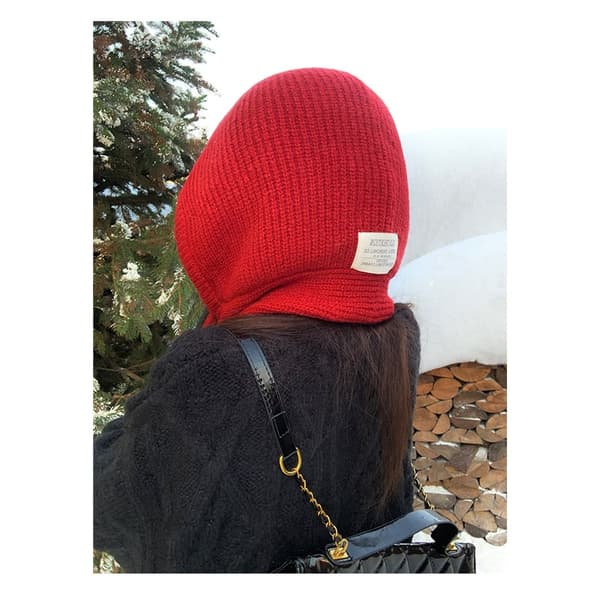 Dame Vinter 2-i-1 Hettehatt Skjerf Sjal Heklet Strikket Pullover Halsvarmer