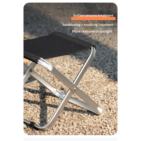 Campingtaburet, foldbar taburet XXL størrelse campingtaburet understøtter op til 200 kg sort