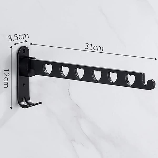 Kläder Väggmonterad Hopfällbar Graders Rotation för Sovrum Vardagsrum Balkong Badrum Aluminiumlegering