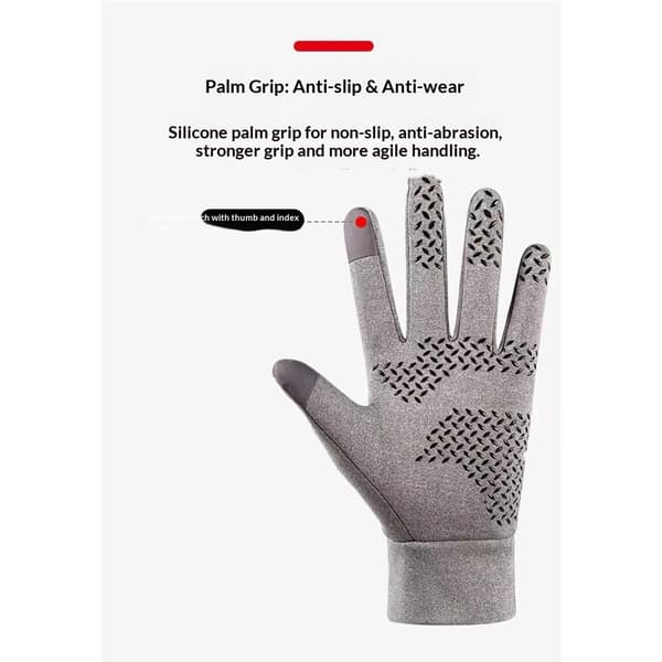 2-pack vinterhandskar dam pekskärmshandskar kallt väder varma körhandskar löparhandskar (grå, XL)