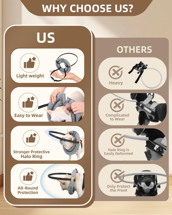 Førersele for blinde hunder, halsbånd for blinde hunder, tilbehør for blinde katter (s)
