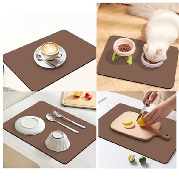 Kaffematte, skjuler flekker, gummiert bakside, absorberende tørkematte for oppvask