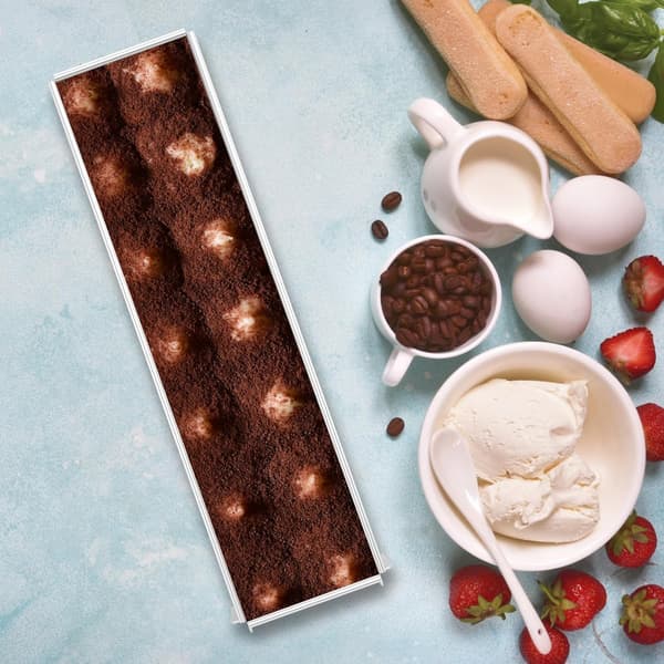 Tiramisuform, rektangulär kakform, Tiramisu kakform med ram, lång storlek 12 * 3,9 * 2,3 tum