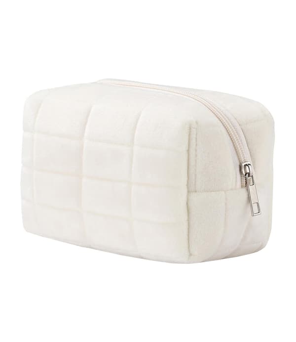 Makeuptaske Små Makeuppunge til Pung Kvinder Ternede Rejse Makeuppung Fluffy & Plys Materiale