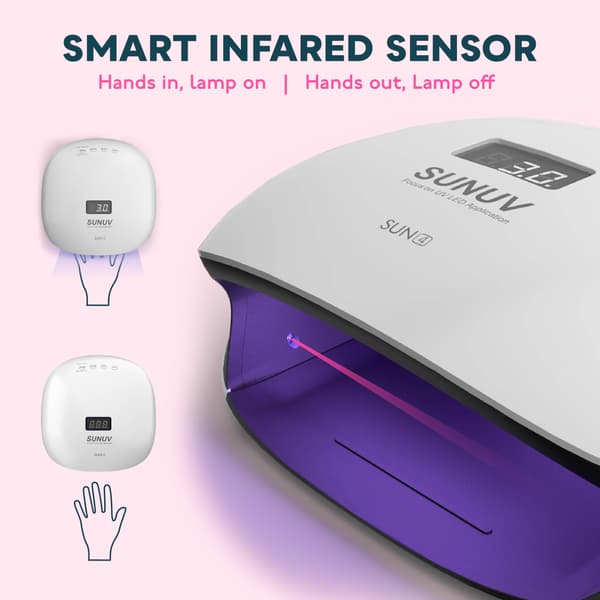 UV-lys til negle, LED UV-lampe til gelnegle med 4 timerindstillinger, negletørrer til gellak til hjemmesalon sort