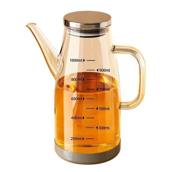 Stor oljedispenserflaske i glass (klar, 1000 ml)