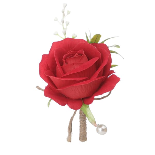 Broche Blomst Brudgom Herre Boutineer med imiteret perle, Bryllupsblomster Tilbehør Bryllupsblomster (stykker)