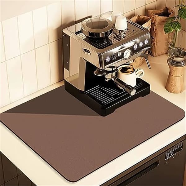Kaffematte, skjuler flekker, gummiert bakside, absorberende tørkematte for oppvask