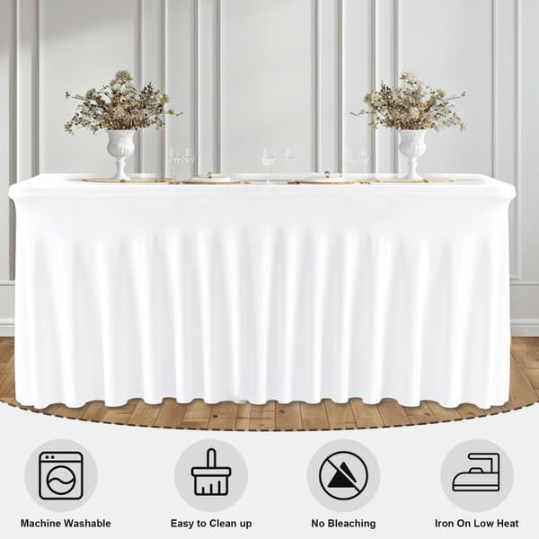 122 cm hvit rektangulær duk