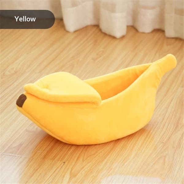 Liten dyreseng Varm koselig bananhule gjemmested soverede hus habitat (S, gul)