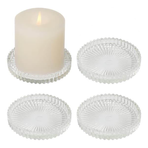 Moderna klara glasunderlägg, set om 4 - Glasunderlägg (Klar)