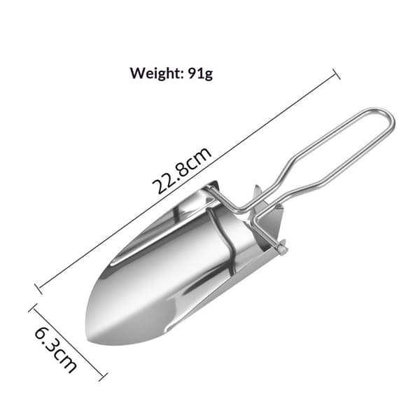 2 stk. mini sammenleggbar spade med rustfritt stål for hage og campingplass