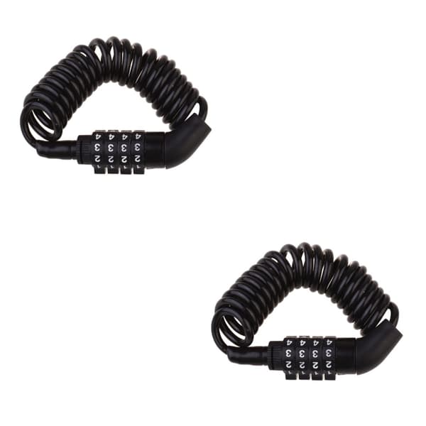 2-pack liten kombinationscykellåskabel, infällbart kombinationskabellås med kod