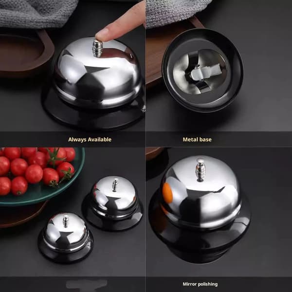 4-pack TheOffice ringklocka, serviceklocka, 8,5 cm diameter skrivbordsringklocka för hotell, skolor