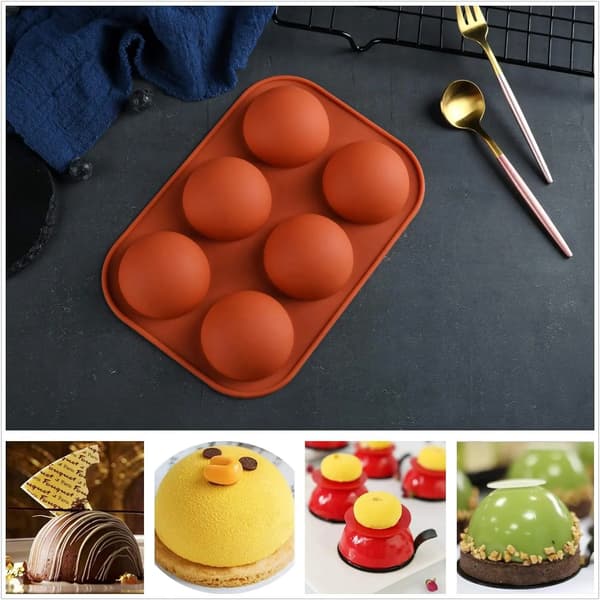 Halvkugle silikoneform, bageform til fremstilling af varm chokoladebombe, kage, gelé, kuppelmousse - Diameter-2\"