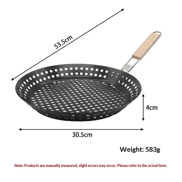 BBQ stekepanne med hull, BBQ grillpanne, sirkulær hul grillplate for wok