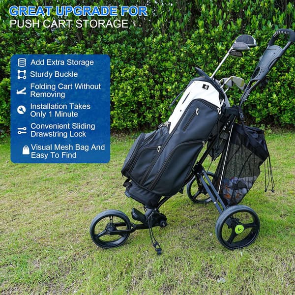 Golf Push Cart Opbevaringstaske, Golfvogn Organizer, Bagside Forlænger Opbevaringstaske