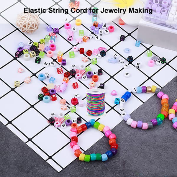 1 mm strækbar armbåndsnor, robust regnbue elastisk snor elastisk snor til smykkefremstilling, halskæder, perler og håndværk