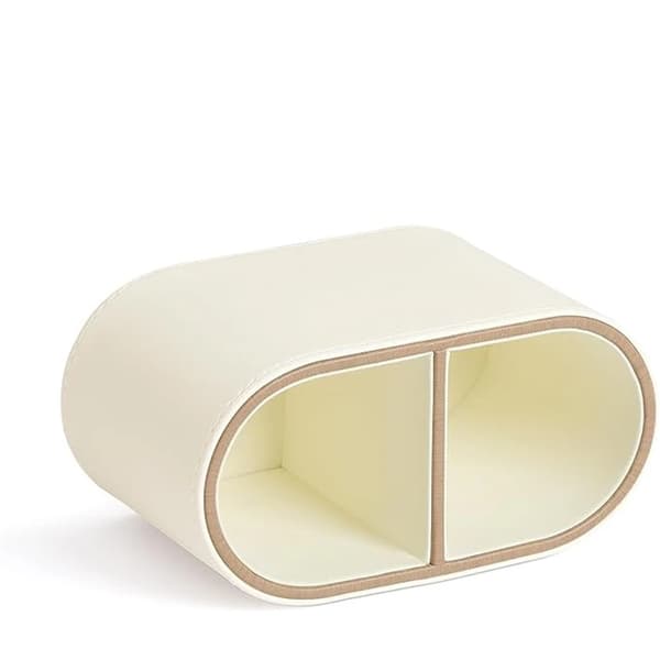 PU læder penneholder til skrivebord (beige)