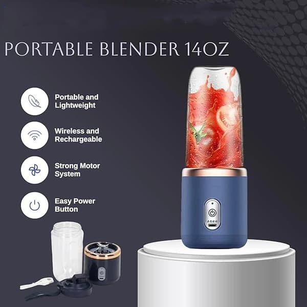 Blender 14oz för Juicer & Smoothies med 6 blad Kraftfulla prestanda Fusion Blender | , Lock
