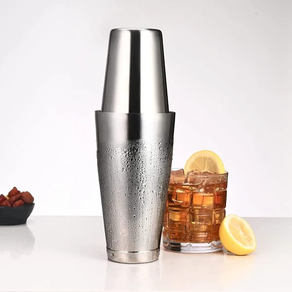 Cocktailshaker, rustfritt stål, speilfinish, profesjonelt bartenderverktøy
