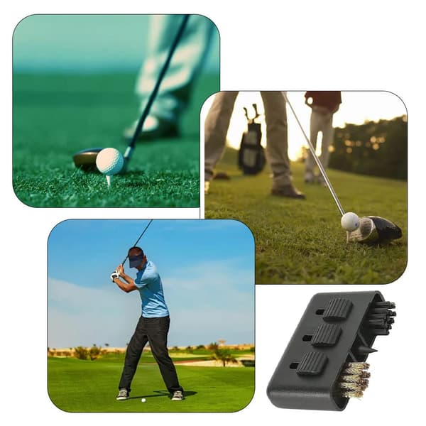 3 stk. golfkøllebørster Professionelle 3-i-1 golfslidsrensebørster Multifunktionelle golfslidseslibere til