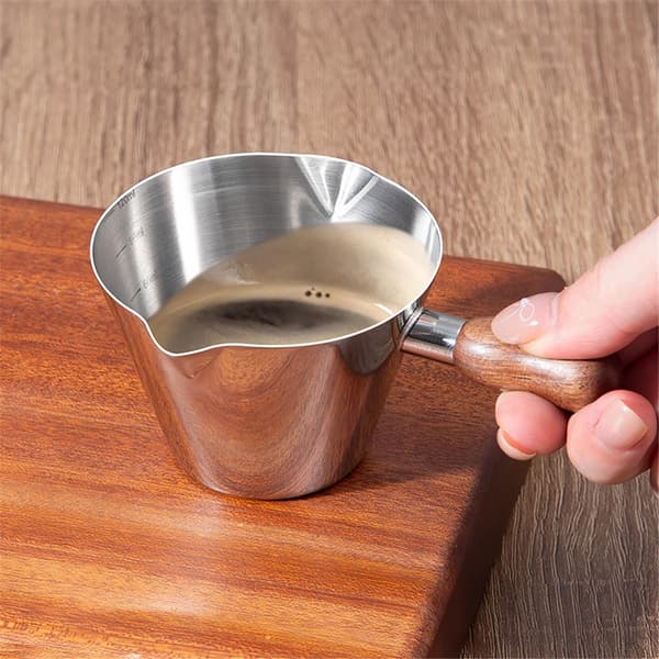 Koncentreret kaffekop mælkekande 120 ml, dobbelt tud i rustfrit stål