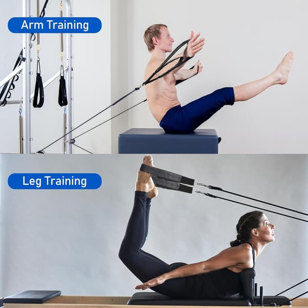 Pilatesremmar - Dubbla öglor D-ringremmar för Reformer