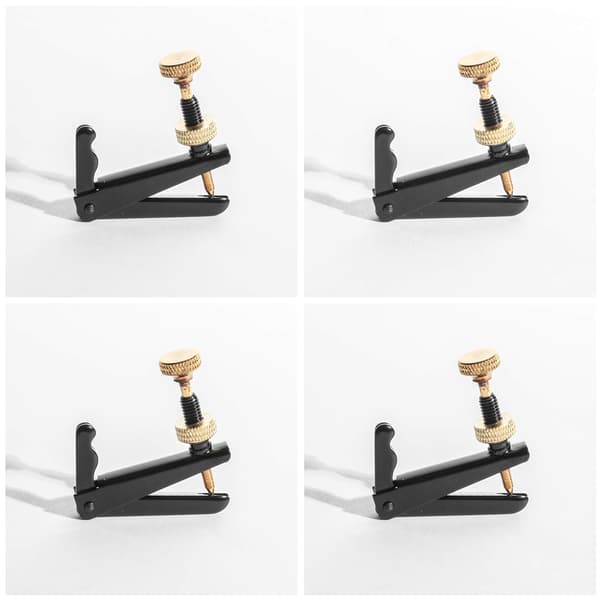 4-pak violin finstemmere til 4/4-3/4 violin metal strengjustering forniklet rustfri (sort +