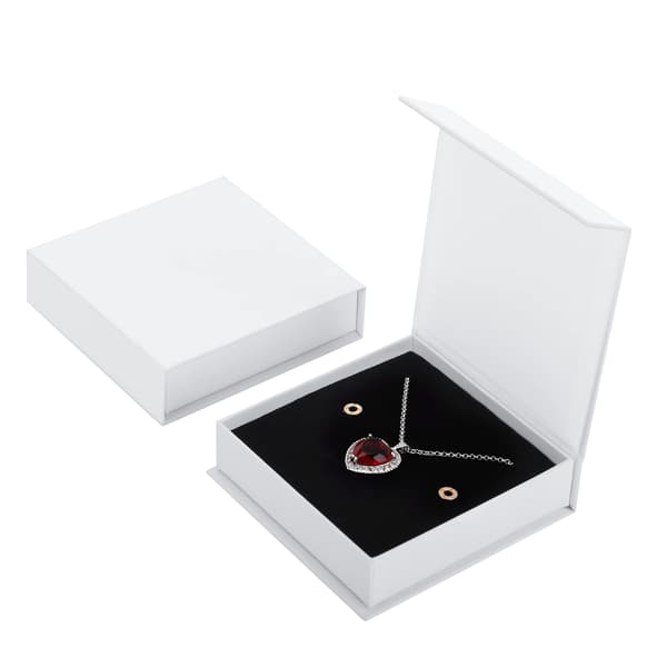 2-pack smyckespresentaskar Halsband Örhänge Ringask Presentask med bomullsfyllning och lock, Smyckesask Presentaskar (svart och vit)