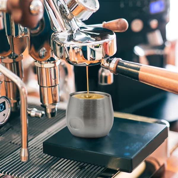 Espressokoppar i rostfritt stål (silver)