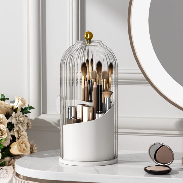 Makeupbørsteholder 360 roterende klar makeup-organizer til badeværelsesbordplade