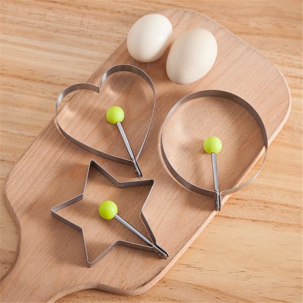 12-pakks eggeringer, eggeringer i rustfritt stål, rund pannekakeform for steking av egg
