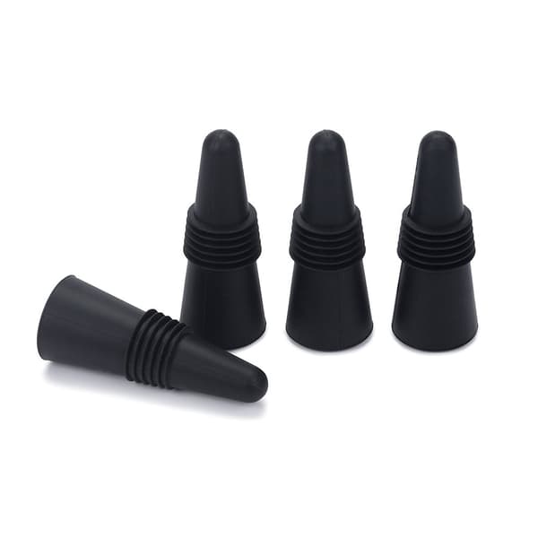 5-pack vinstoppar, vinflaskpropp och dryckesflaskproppar, svarta vin- och dryckessilikonflaskproppar