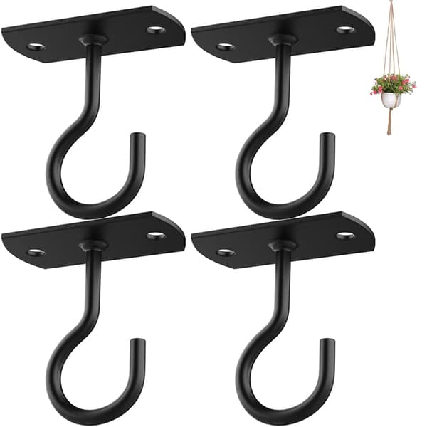 Loftkroge til hængende planter, 2-pak 4 tommer til planter, lys, plantekasser, lanterner, hængende fuglefoderbræt
