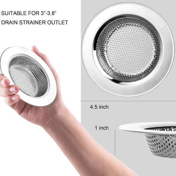 2 stk. sil til kjøkkenvask med stor bred kant 4,5\" diameter. Laget av rustfritt stål som er rustfritt.