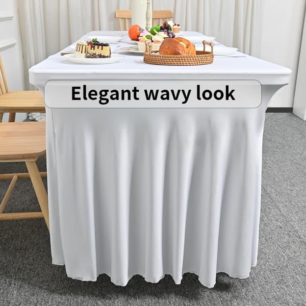122 cm hvit rektangulær duk