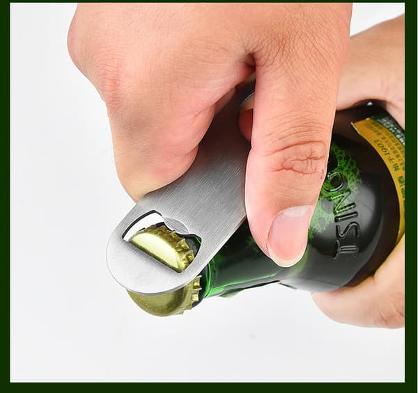 2-pak kraftig flad flaskeåbner i rustfrit stål, flad flaskeåbner, solid og holdbar ølåbner (stykker)
