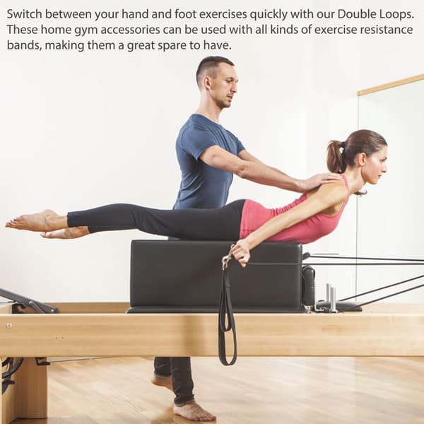 2 st Pilatesremmar - Dubbla ögleremmar för Reformer