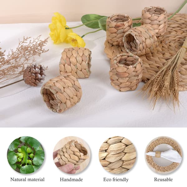 Farming Napkin Rings, Håndvævede Servietringe til Borddekoration, Efterårs Rustikke Servietringe, Servietholder Spænder