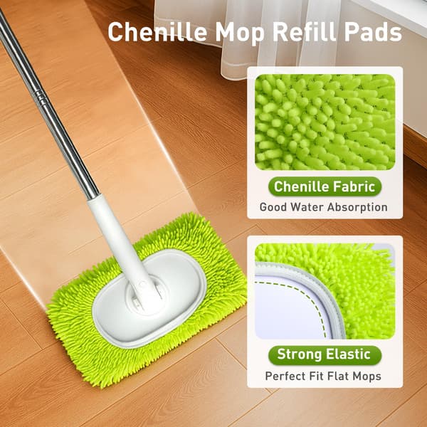 Tørrefejeklude Mikrofiber Vådmopsepuder Kompatibel Moppeudskiftning Feje- og Moppepude Refiller