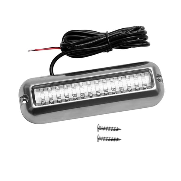 42LED 316 Rustfrit Stål Trim Ring Båd Højintensitets LED Undervandslys Klar Linse Ponton