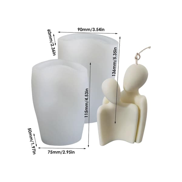 3D Kropsform Silikoneform, Menneskekrop Silikone Lysform, Nøgen Kvinde Mand Kropsform Lysform, Kropskunst